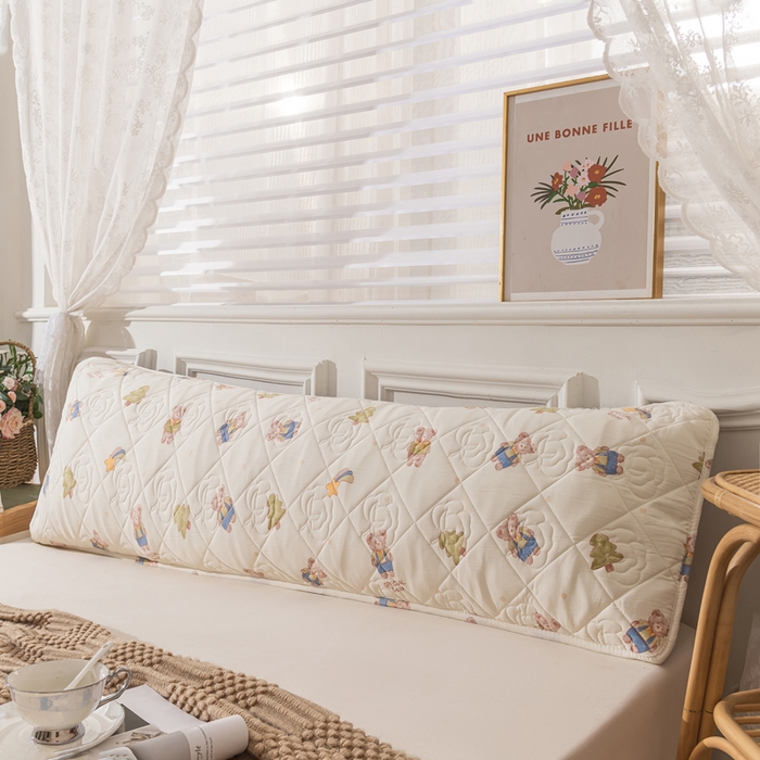 91家纺网 家纺一手货源 找家纺 梦舒羽2025新款水洗棉麻单人夹棉枕头套大豆纤维双人枕套 童话乐园