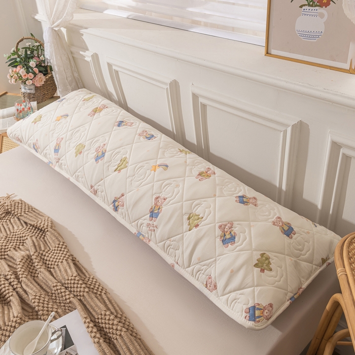 91家纺网 家纺一手货源 找家纺 梦舒羽2025新款水洗棉麻单人夹棉枕头套大豆纤维双人枕套 童话乐园