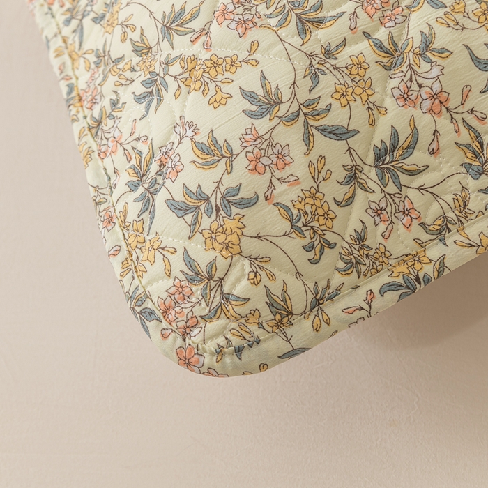 91家纺网 家纺一手货源 找家纺 梦舒羽  2025新款水洗棉麻单人夹棉枕头套大豆纤维双人枕套 繁花