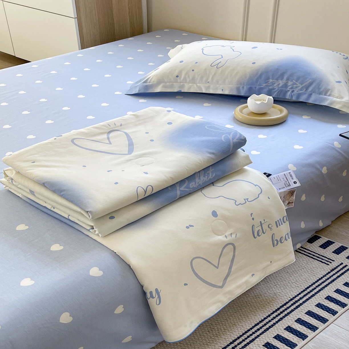 91家纺网 家纺一手货源 找家纺 柚子YOUTH 2023新款全棉夏被四件套 梦幻之心