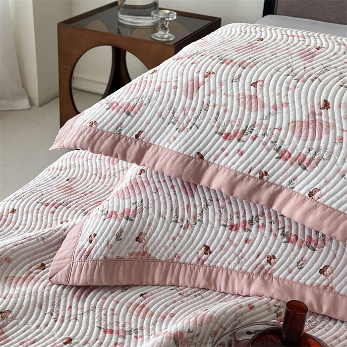 91家纺网 家纺一手货源 找家纺 汇庭 2023新款雅丝床盖三件套 雅典女孩