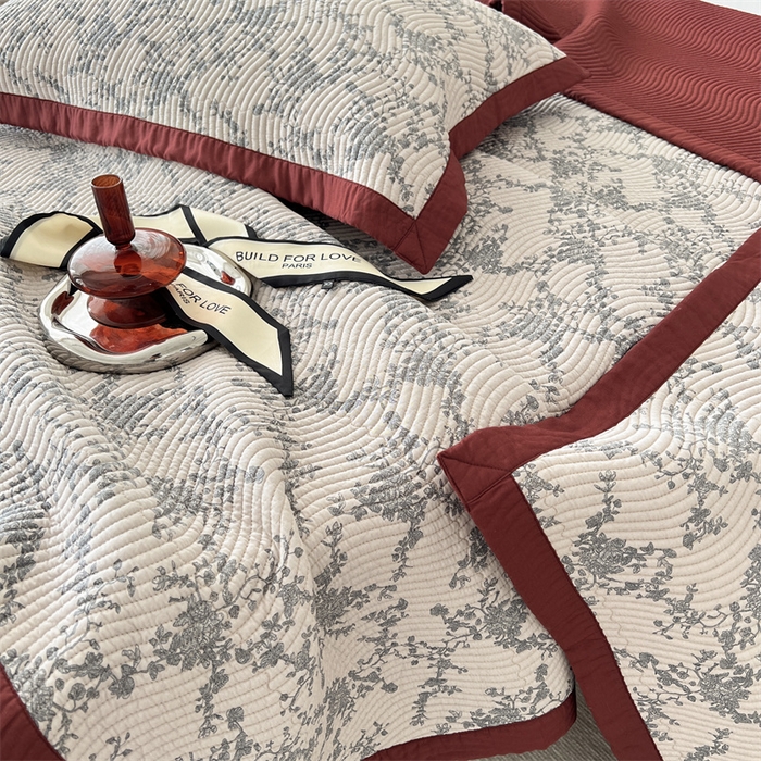 91家纺网 家纺一手货源 找家纺 汇庭 2023新款雅丝床盖三件套 薇薇雅