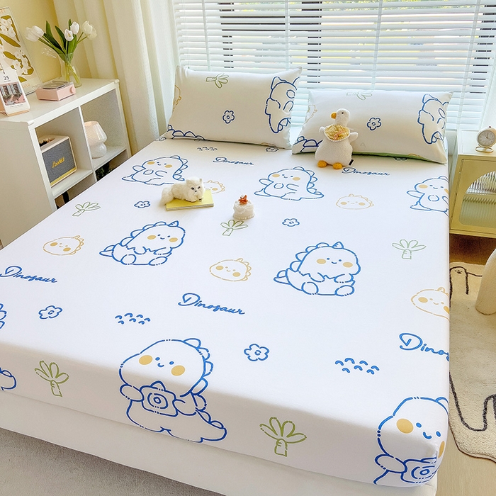 91家纺网 家纺一手货源 找家纺 芃成家纺 2023新款全棉13070单床笠 小恐龙