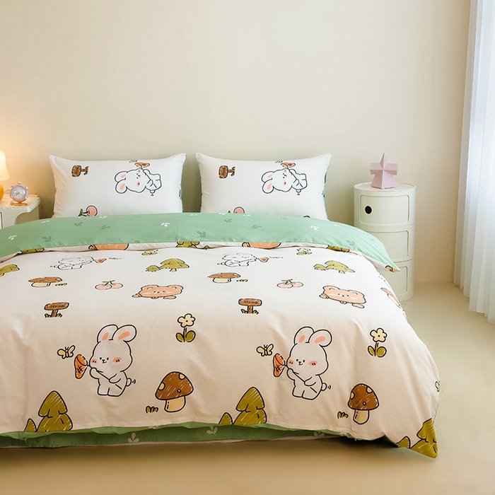 91家纺网 家纺一手货源 找家纺 芃成家纺2023新款全棉13070四件套 动物世界