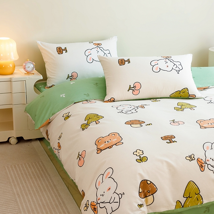 91家纺网 家纺一手货源 找家纺 芃成家纺2023新款全棉13070四件套 动物世界