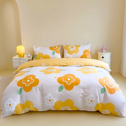 芃成家纺 2023新款全棉13070四件套 春天里 桔