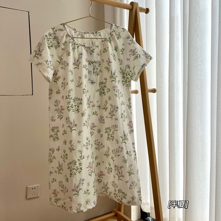 91家纺网 家纺一手货源 找家纺 源启生活 2023新款夏季双层纱睡裙 半夏