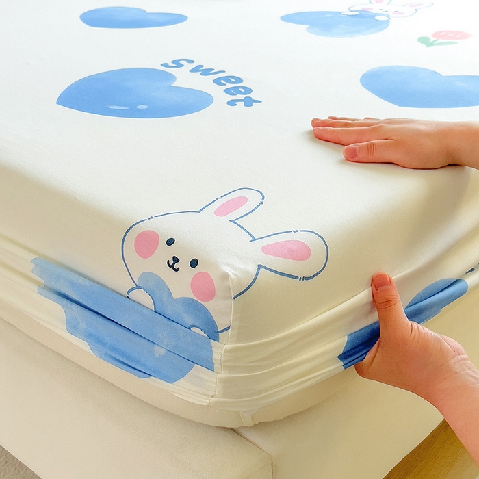 91家纺网 家纺一手货源 找家纺 芃成家纺 2023新款全棉13070单床笠 开心兔