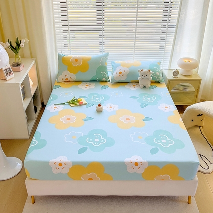 芃成家纺 2023新款全棉13070单床笠 春天里 蓝