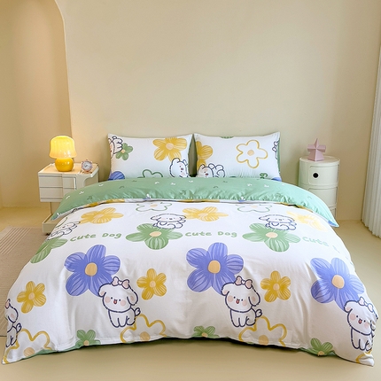 芃成家纺 2023新款全棉13070四件套 花园乐宠