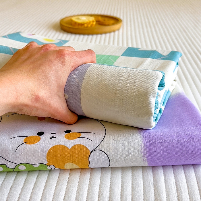 91家纺网 家纺一手货源 找家纺 芃成家纺 2023新款全棉老粗布床单 心心相印