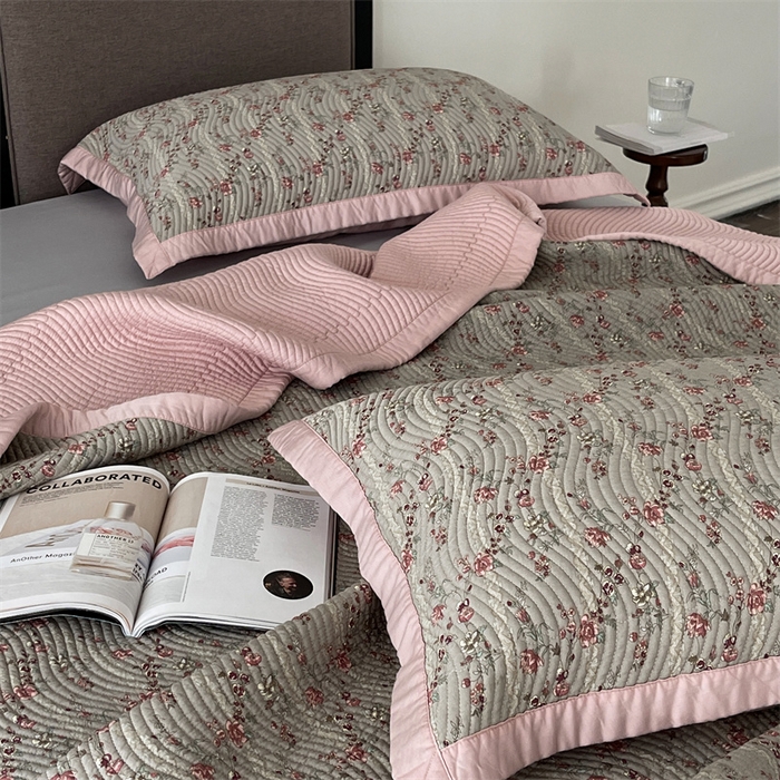 91家纺网 家纺一手货源 找家纺 汇庭 2023新款雅丝床盖三件套 欧娜