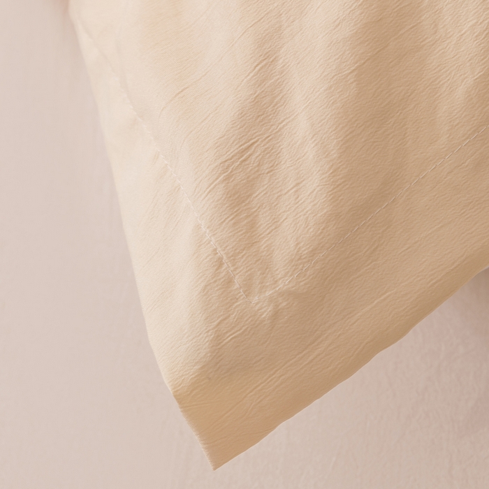 91家纺网 家纺一手货源 找家纺 梦舒羽 2025新款水洗棉麻单人枕头套亲肤双人枕套 鹅黄色