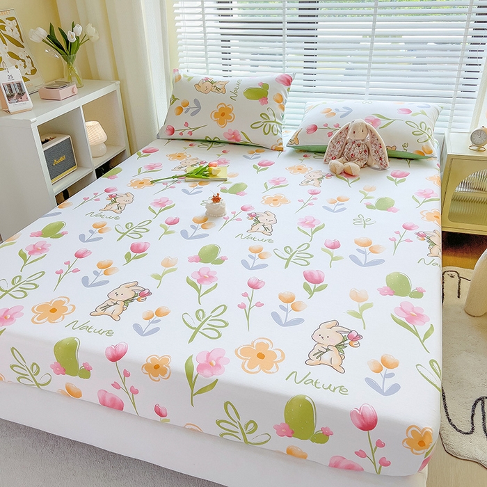 91家纺网 家纺一手货源 找家纺 芃成家纺 2023新款全棉13070单床笠 小园丁