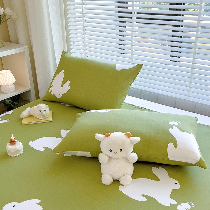 91家纺网 家纺一手货源 找家纺 芃成家纺 2023新款全棉13070单床单 可爱兔