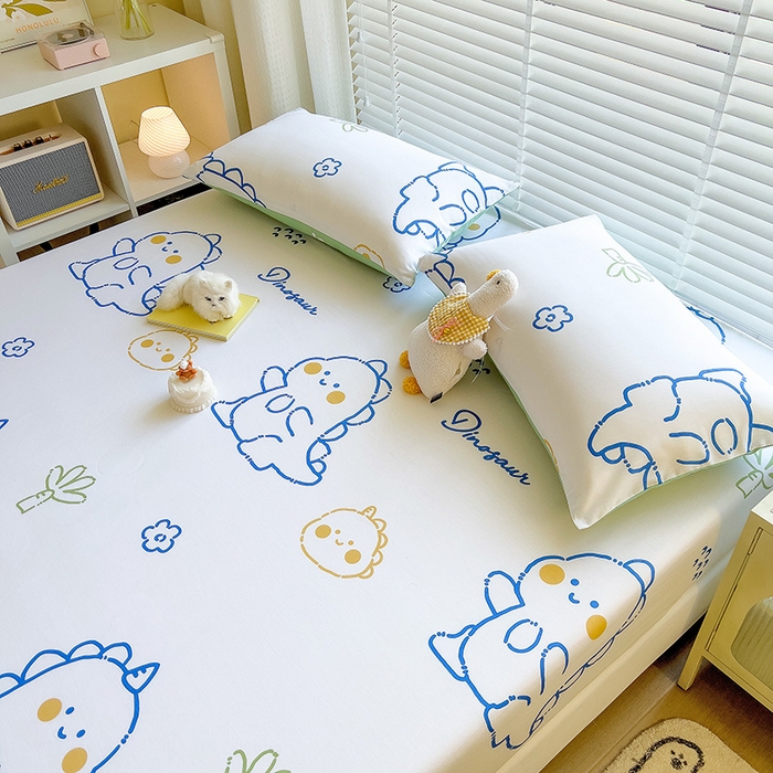 91家纺网 家纺一手货源 找家纺 芃成家纺 2023新款全棉13070单床笠 小恐龙