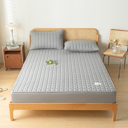 91家纺网 家纺一手货源 找家纺 芬晴家纺 2023新款A类母婴级防水夹棉床笠 梦幻-星灰