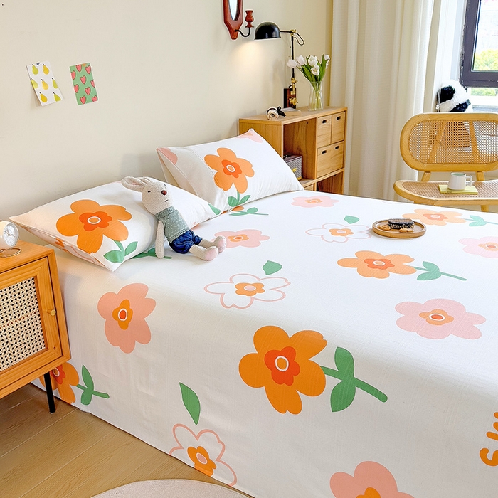 91家纺网 家纺一手货源 找家纺 芃成家纺 2023新款全棉老粗布床单 初夏