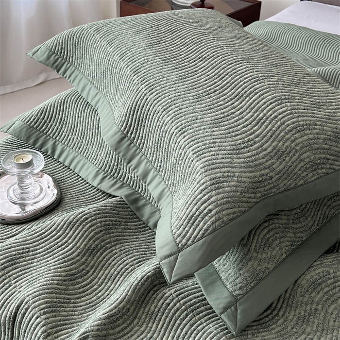 91家纺网 家纺一手货源 找家纺 汇庭 2023新款雅丝床盖三件套 佩古利