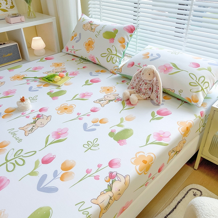 91家纺网 家纺一手货源 找家纺 芃成家纺 2023新款全棉13070单床笠 小园丁