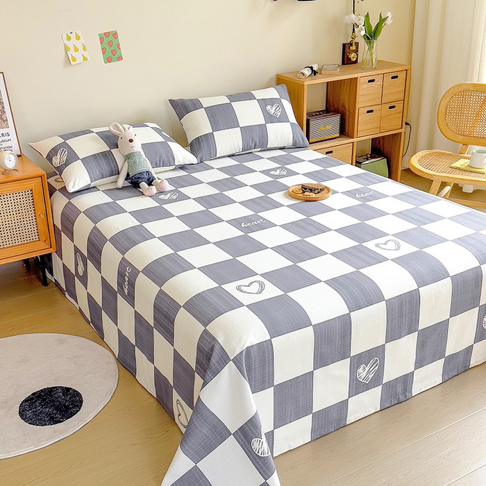 91家纺网 家纺一手货源 找家纺 芃成家纺 2023新款全棉老粗布床单 心有所属