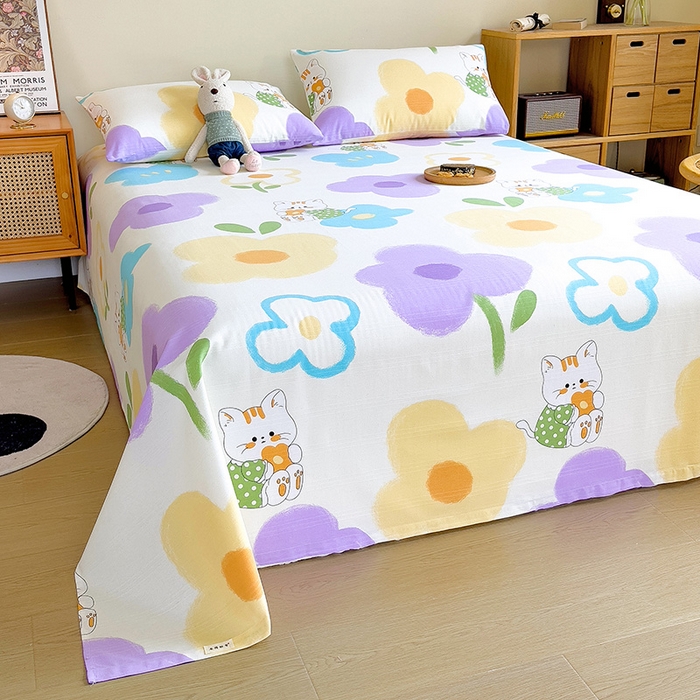 91家纺网 家纺一手货源 找家纺 芃成家纺 2023新款全棉老粗布床单 心语