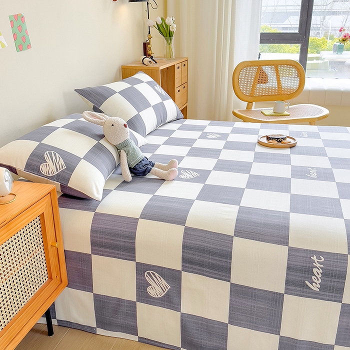 91家纺网 家纺一手货源 找家纺 芃成家纺 2023新款全棉老粗布床单 心有所属