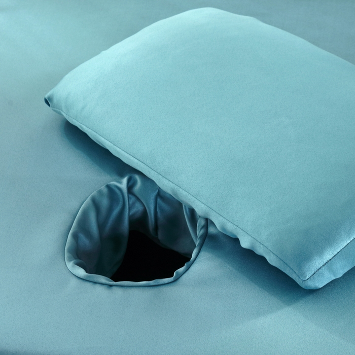 91家纺网 家纺一手货源 找家纺 莉人坊 2023新款贵妃缎按摩床床罩系列 逃之夭夭浅蓝