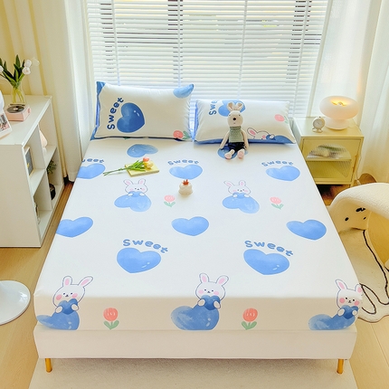 91家纺网 家纺一手货源 找家纺 芃成家纺 2023新款全棉13070单床笠 开心兔