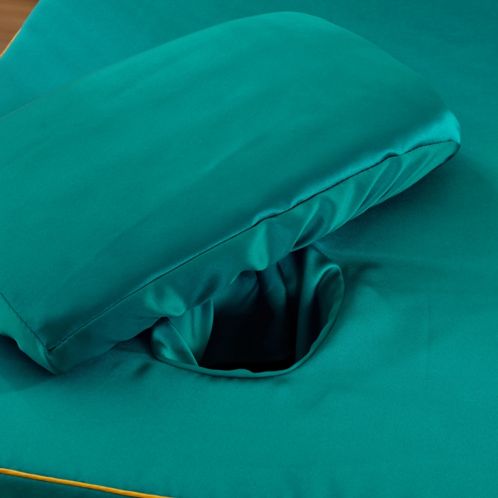 91家纺网 家纺一手货源 找家纺 莉人坊 2023新款贵妃缎按摩床床罩系列 逃之夭夭黛绿