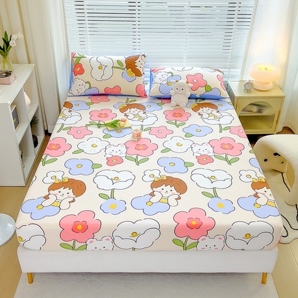 91家纺网 家纺一手货源 找家纺 芃成家纺 2023新款全棉13070单床笠 可爱女孩