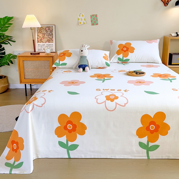 91家纺网 家纺一手货源 找家纺 芃成家纺 2023新款全棉老粗布床单 初夏