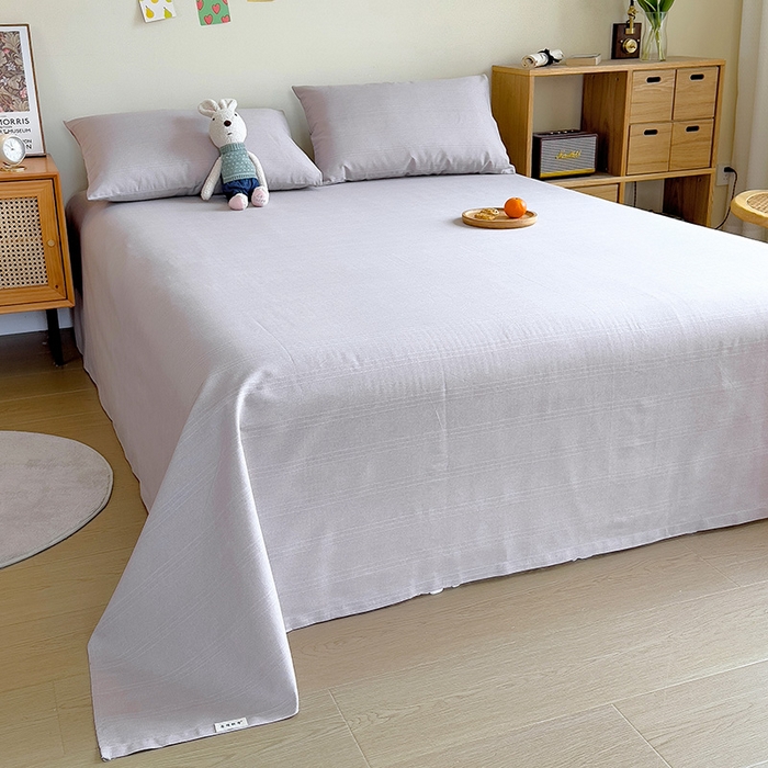 91家纺网 家纺一手货源 找家纺 芃成家纺 2023新款全棉老粗布床单 奶咖