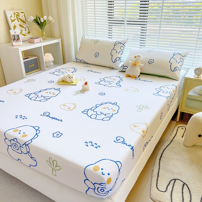 91家纺网 家纺一手货源 找家纺 芃成家纺 2023新款全棉13070单床笠 小恐龙