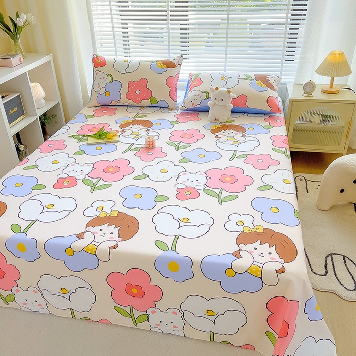 91家纺网 家纺一手货源 找家纺 芃成家纺 2023新款全棉13070单床单 可爱女孩