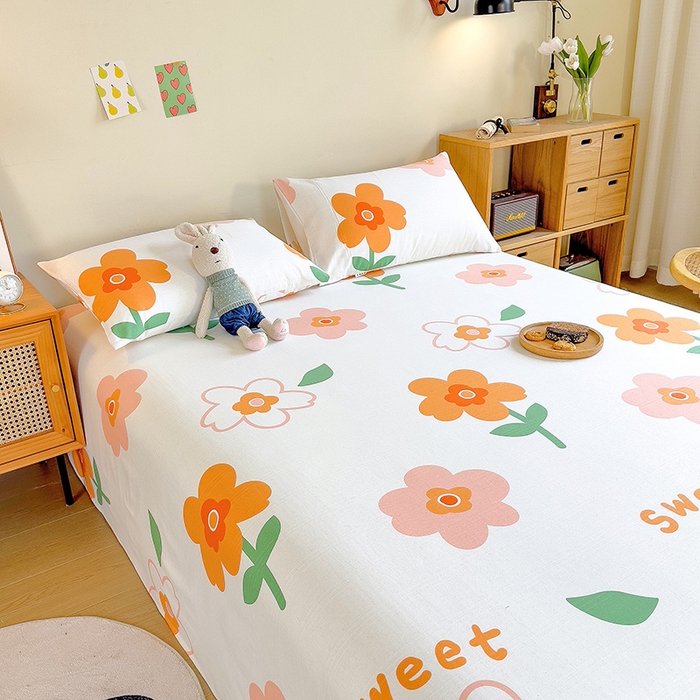 91家纺网 家纺一手货源 找家纺 芃成家纺 2023新款全棉老粗布床单 初夏