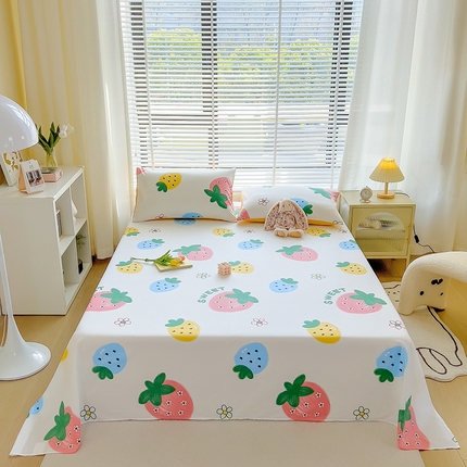 芃成家纺 2023新款全棉13070单床单 草莓之恋