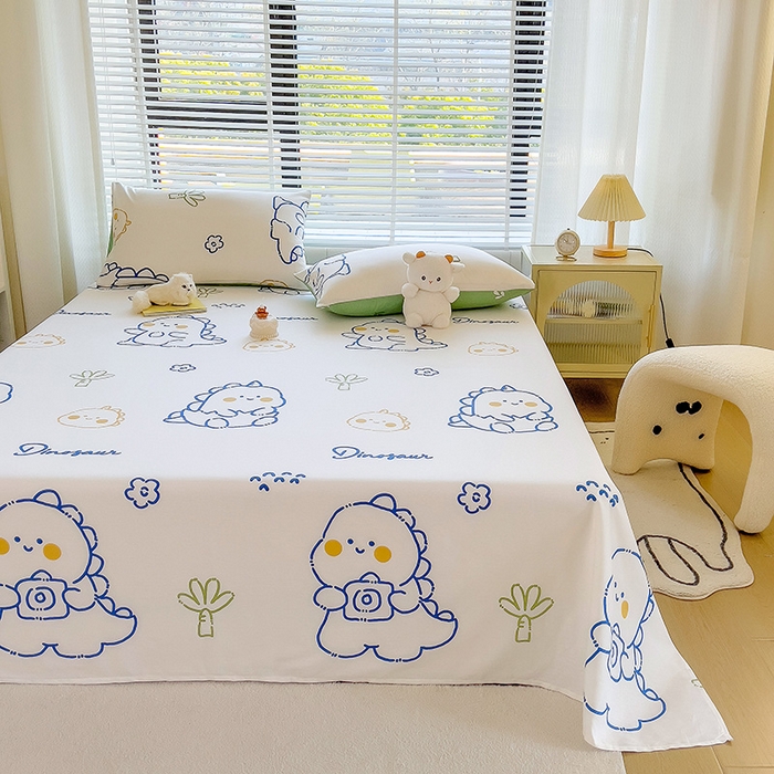 91家纺网 家纺一手货源 找家纺 芃成家纺 2023新款全棉13070单床单 小恐龙