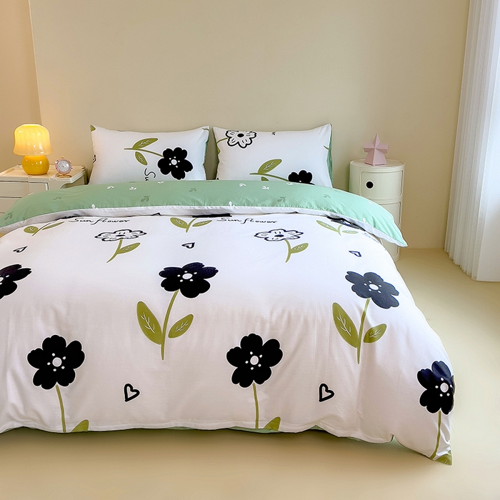 91家纺网 家纺一手货源 找家纺 芃成家纺2023新款全棉13070四件套 花恋