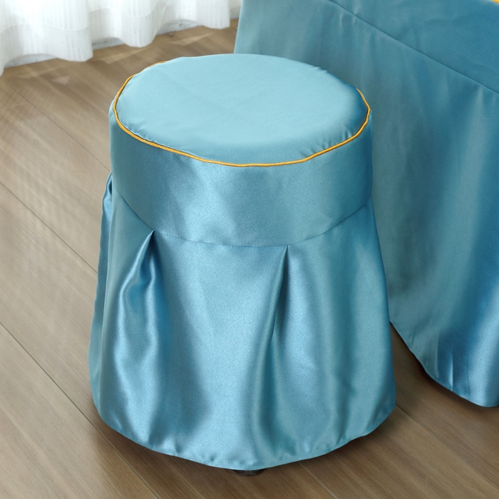 91家纺网 家纺一手货源 找家纺 莉人坊 2023新款贵妃缎按摩床床罩系列 逃之夭夭浅蓝