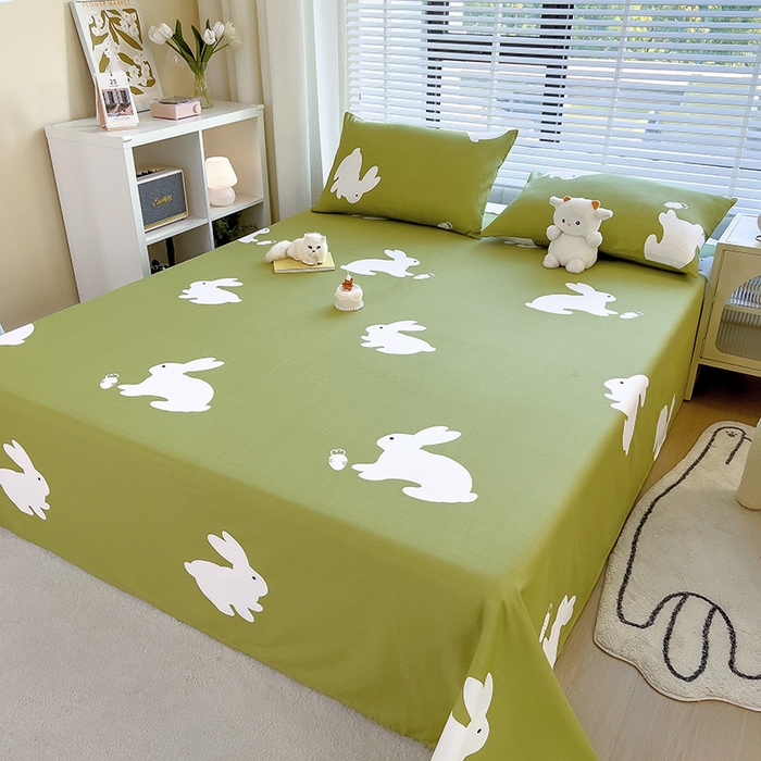 91家纺网 家纺一手货源 找家纺 芃成家纺 2023新款全棉13070单床单 可爱兔