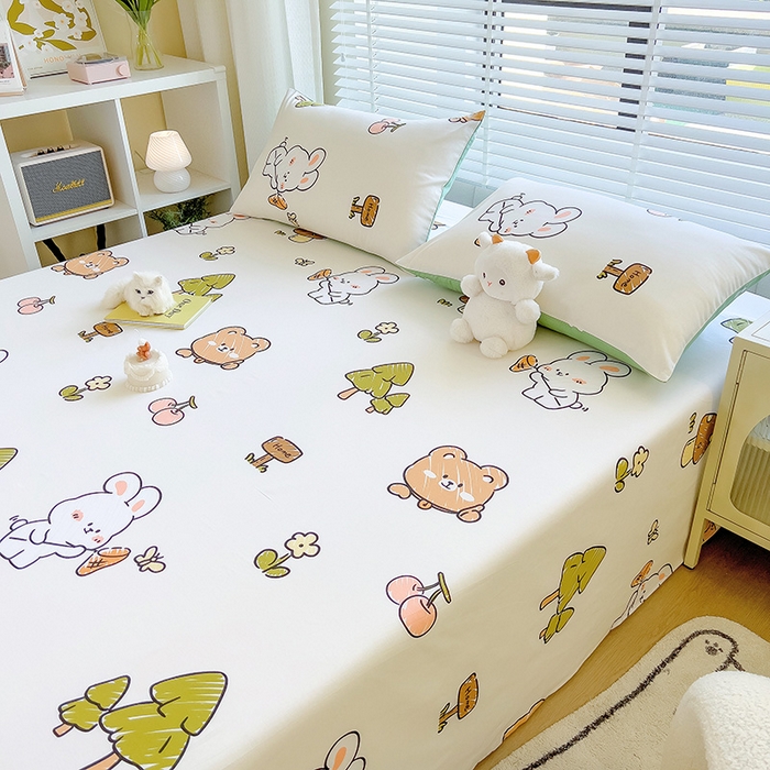 91家纺网 家纺一手货源 找家纺 芃成家纺 2023新款全棉13070单床单 动物世界