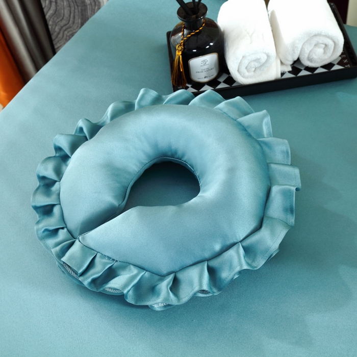 91家纺网 家纺一手货源 找家纺 莉人坊 2023新款贵妃缎按摩床床罩系列 逃之夭夭浅蓝