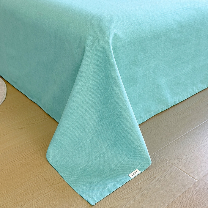 91家纺网 家纺一手货源 找家纺 芃成家纺 2023新款全棉老粗布床单 水蓝