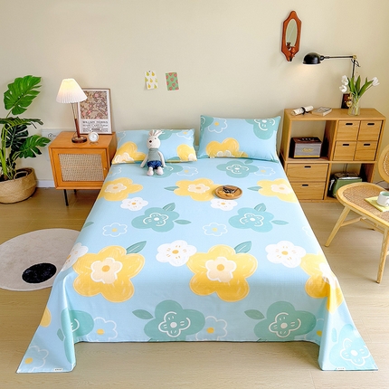 芃成家纺 2023新款全棉老粗布床单 玛奇朵 蓝