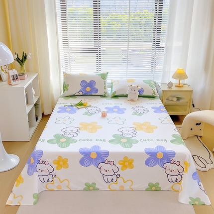 芃成家纺 2023新款全棉13070单床单 花园乐宠