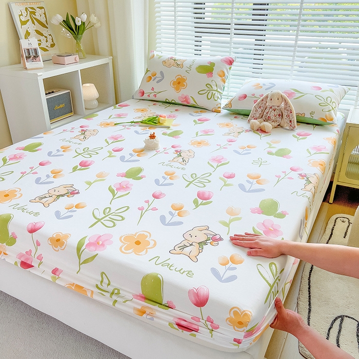 91家纺网 家纺一手货源 找家纺 芃成家纺 2023新款全棉13070单床笠 小园丁