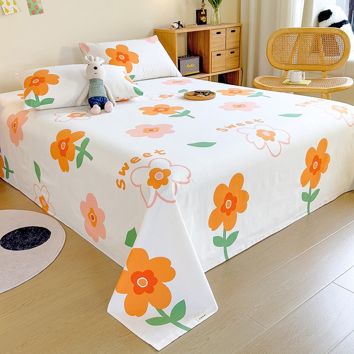 91家纺网 家纺一手货源 找家纺 芃成家纺 2023新款全棉老粗布床单 初夏