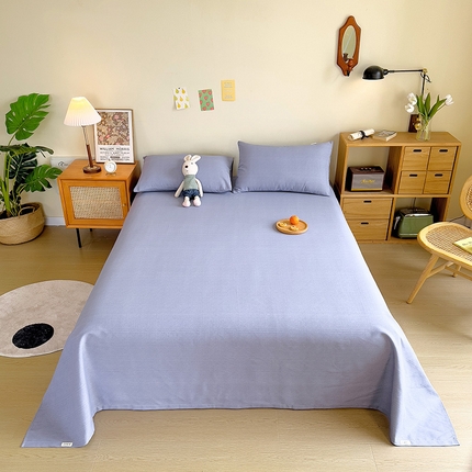 芃成家纺 2023新款全棉老粗布床单 银灰