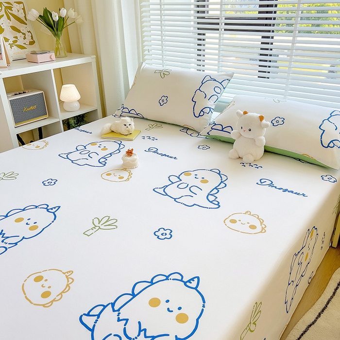 91家纺网 家纺一手货源 找家纺 芃成家纺 2023新款全棉13070单床单 小恐龙